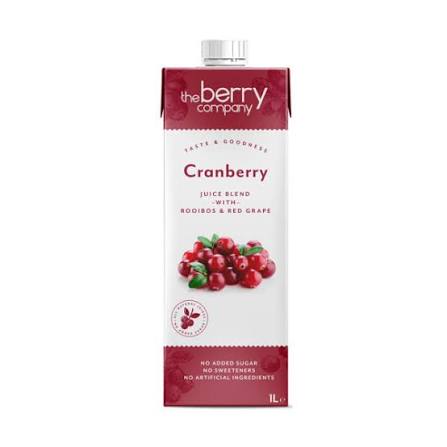 The Berry Company Cranberry No Added Sugar Juice 1Ltr