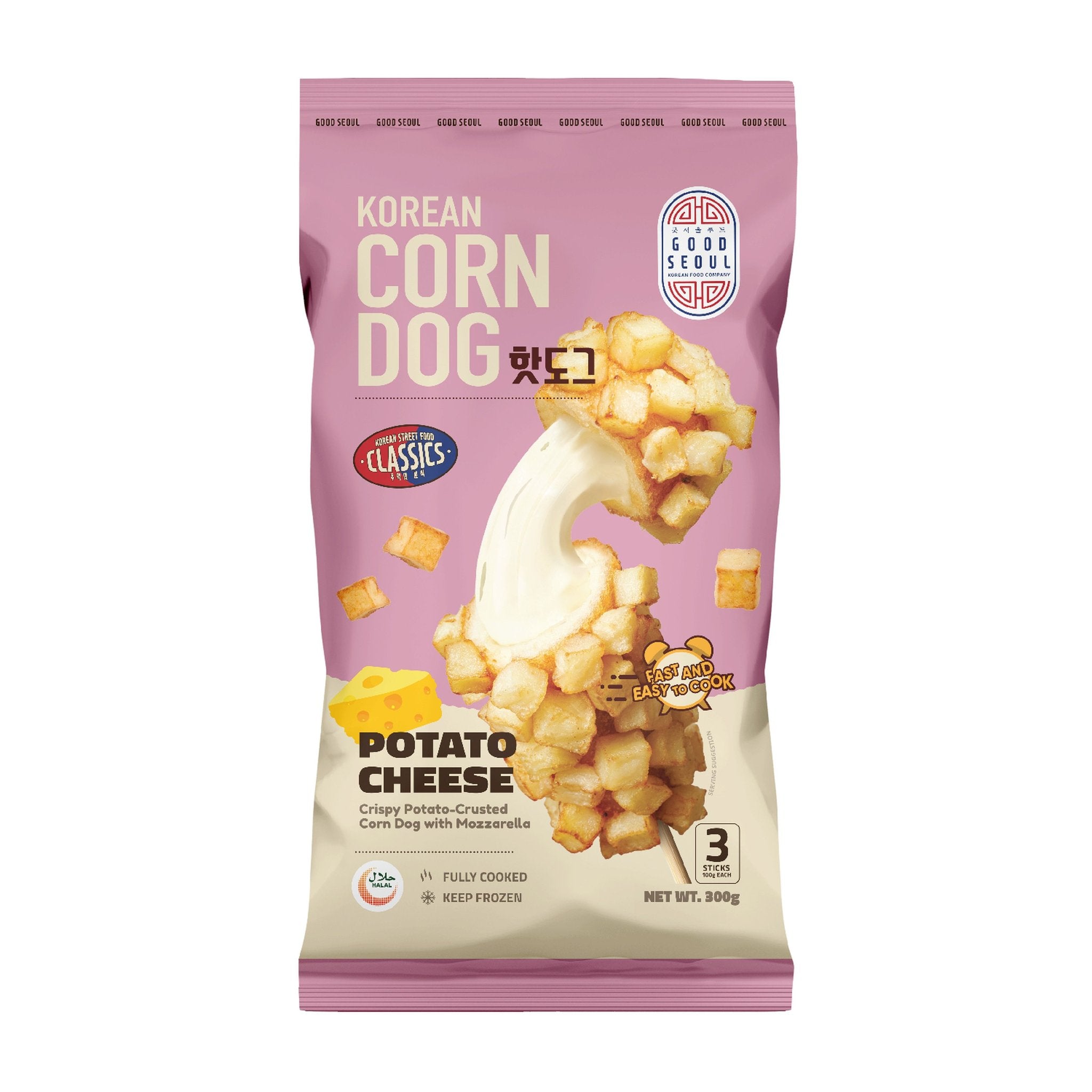 Good Seoul Crispy Potato Cheese Corn Dog 300Gm