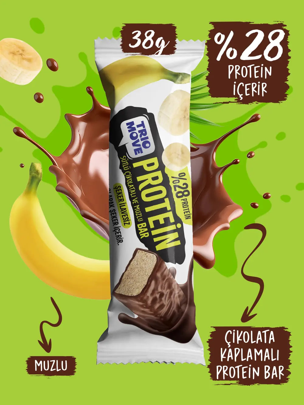 Trio Move Banana And Milk Chocolate Protein Bar 50g