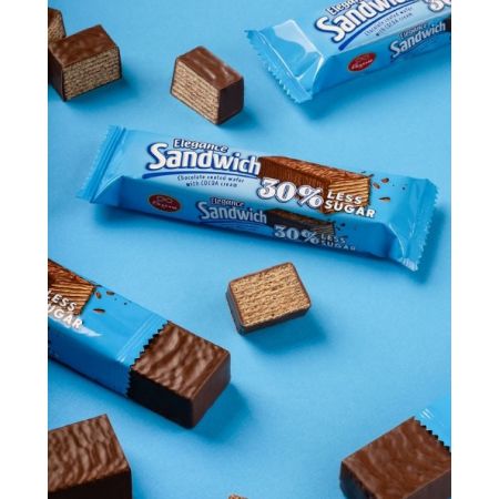 Elegance 30% Less Sugar Cocoa Cream Chocolate Sandwich 50Gm
