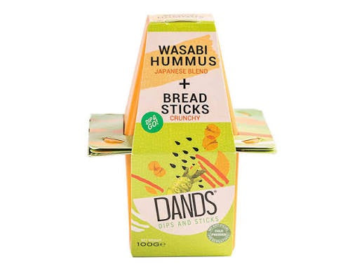 Dands Wasabi Hummus And Bread Sticks 110Gm