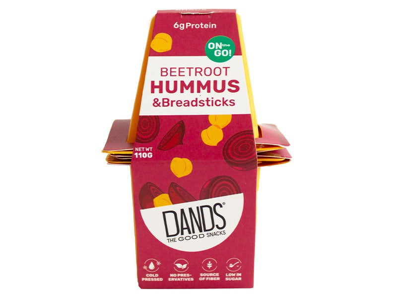 Dands Beetroot Hummus And Bread Sticks 110Gm