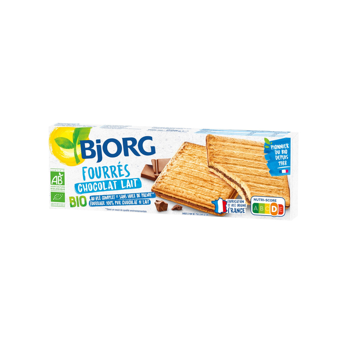 Bjorg Organic Milk Chocolate Filled Biscuits 225Gm