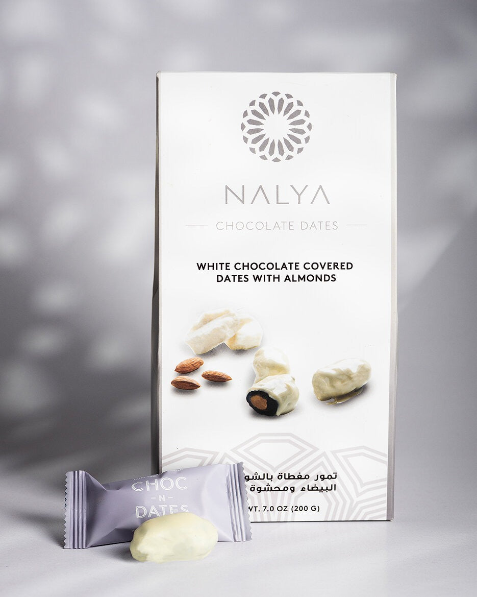 Nalya White Chocolate With Almond Chocolate Dates 200Gm