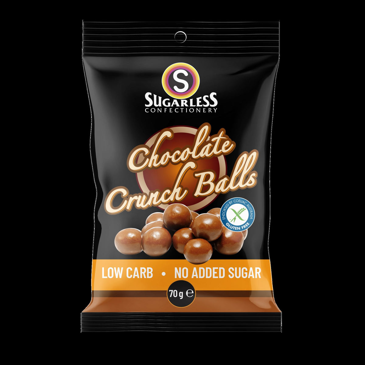 Sugarless No Added Sugar Chocolate Crunch Balls 70Gm
