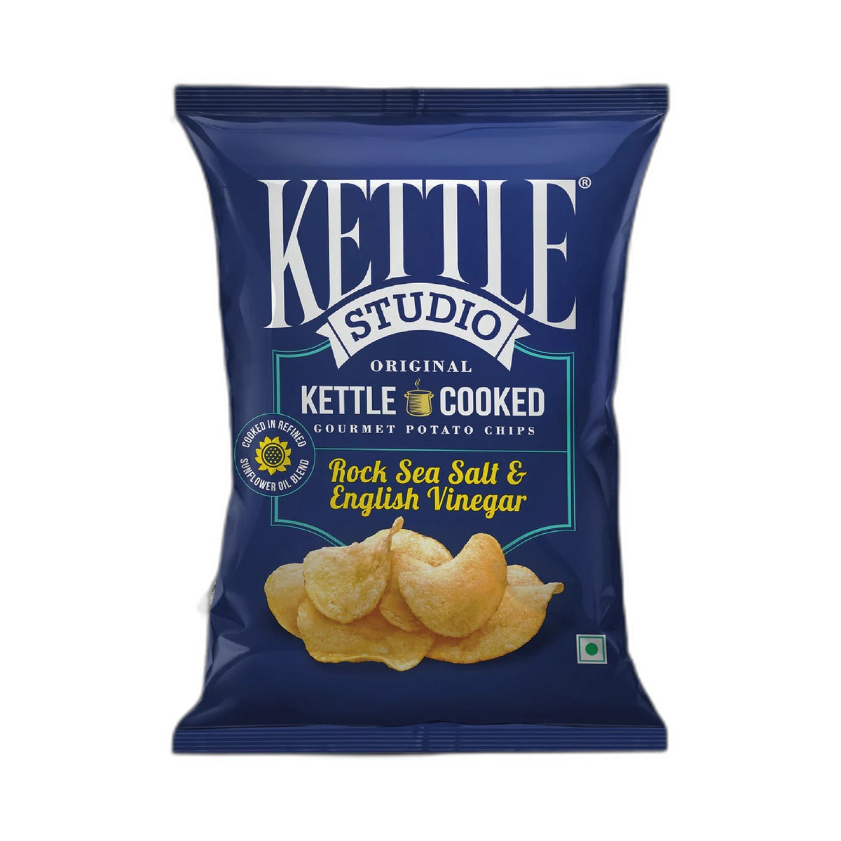 Kettle Studio Rock Sea Salt And English Vinegar Potato Chips 125g