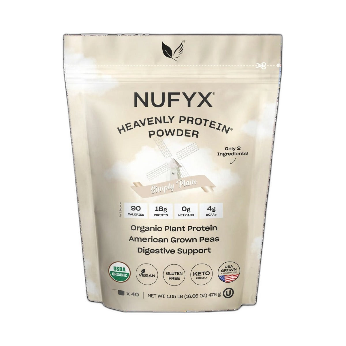 Nufyx Simply Plain 40 Scoops Protein Powder 476Gm