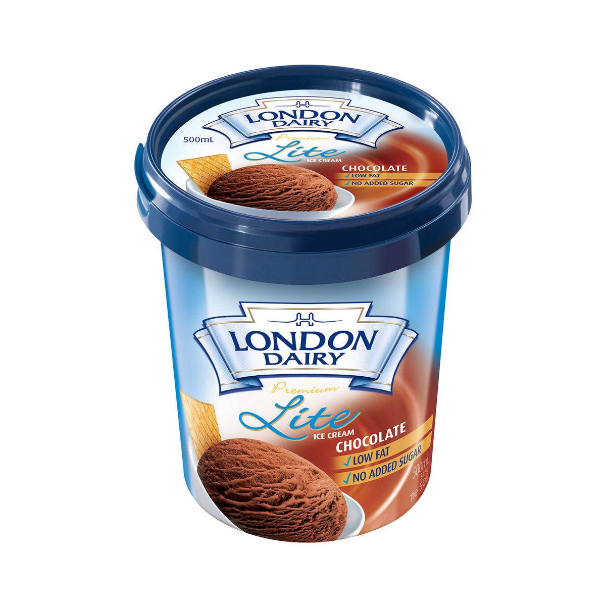 London Dairy Chocolate Lite Ice Cream Tub 500Ml