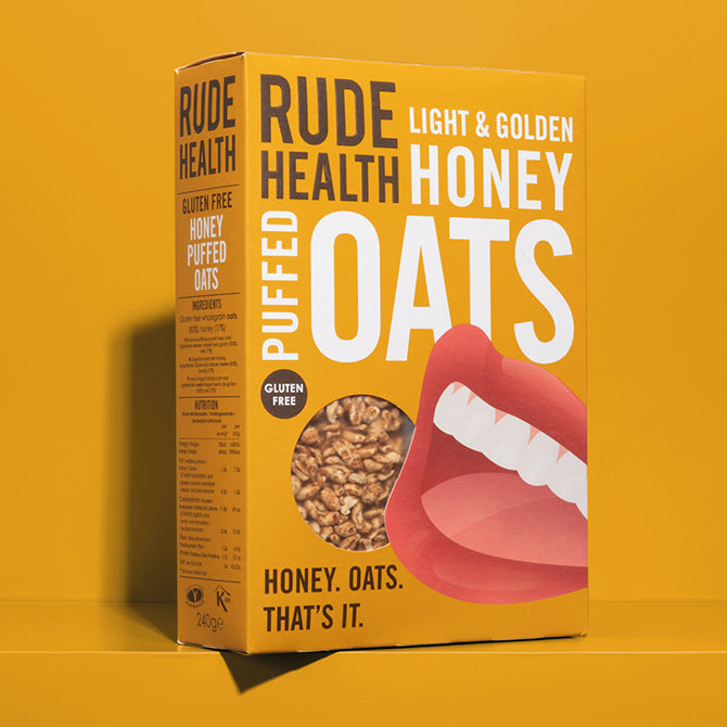 Rude Health Honey Puffed Oats 240Gm