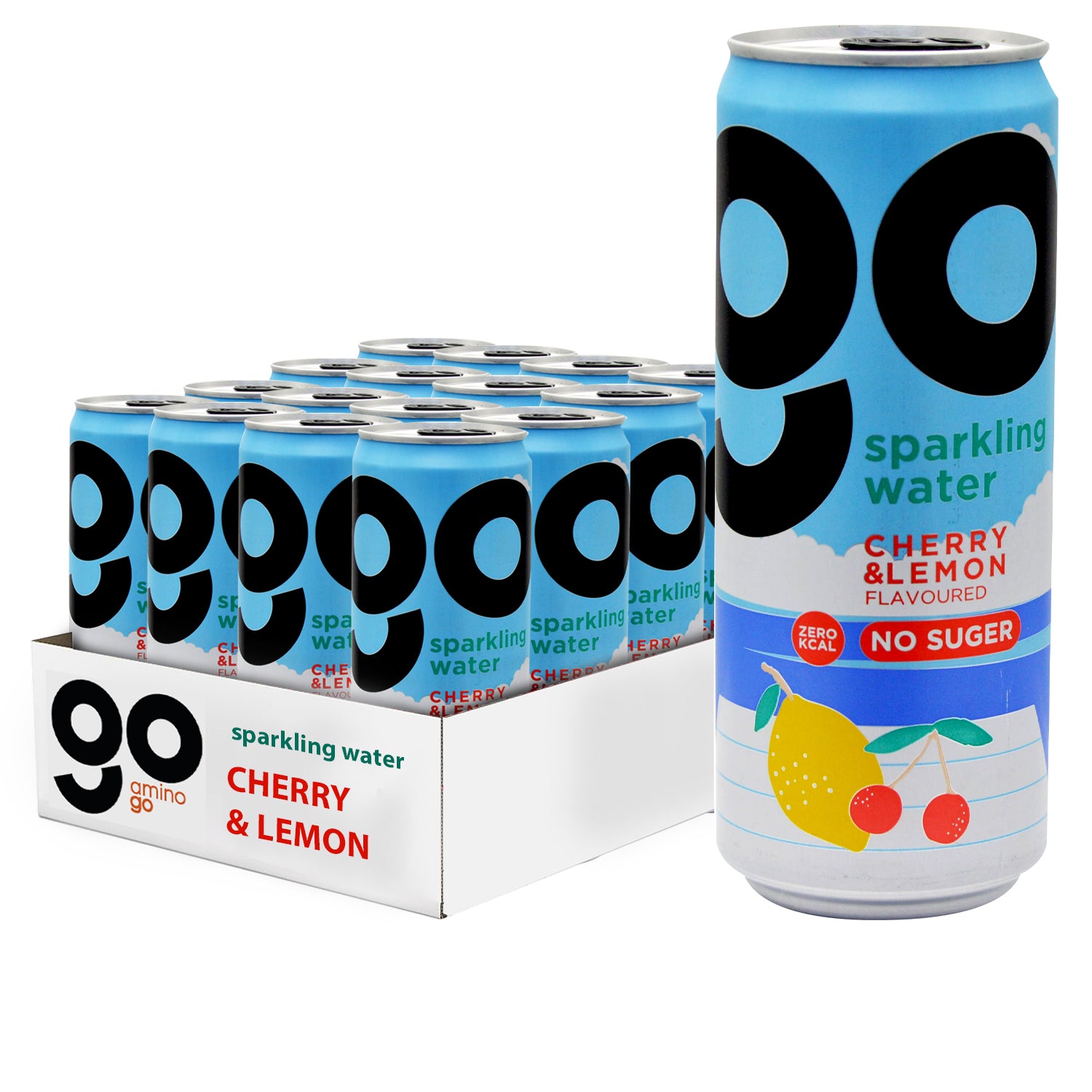 Go Cherry And Lemon Zero Sugar Sparkling Water 330Ml (24 pcs)