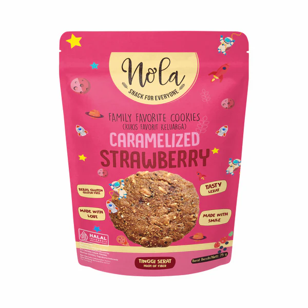 Nola Caramelized Strawberry Gf Cookies 75Gm