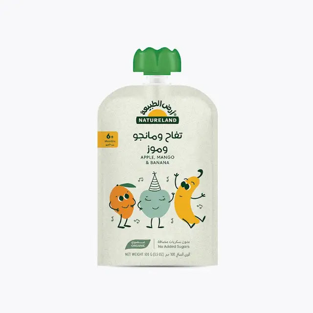 Natureland Apple Mango Banana Fruit Puree 100Gm hsquare Kuwait