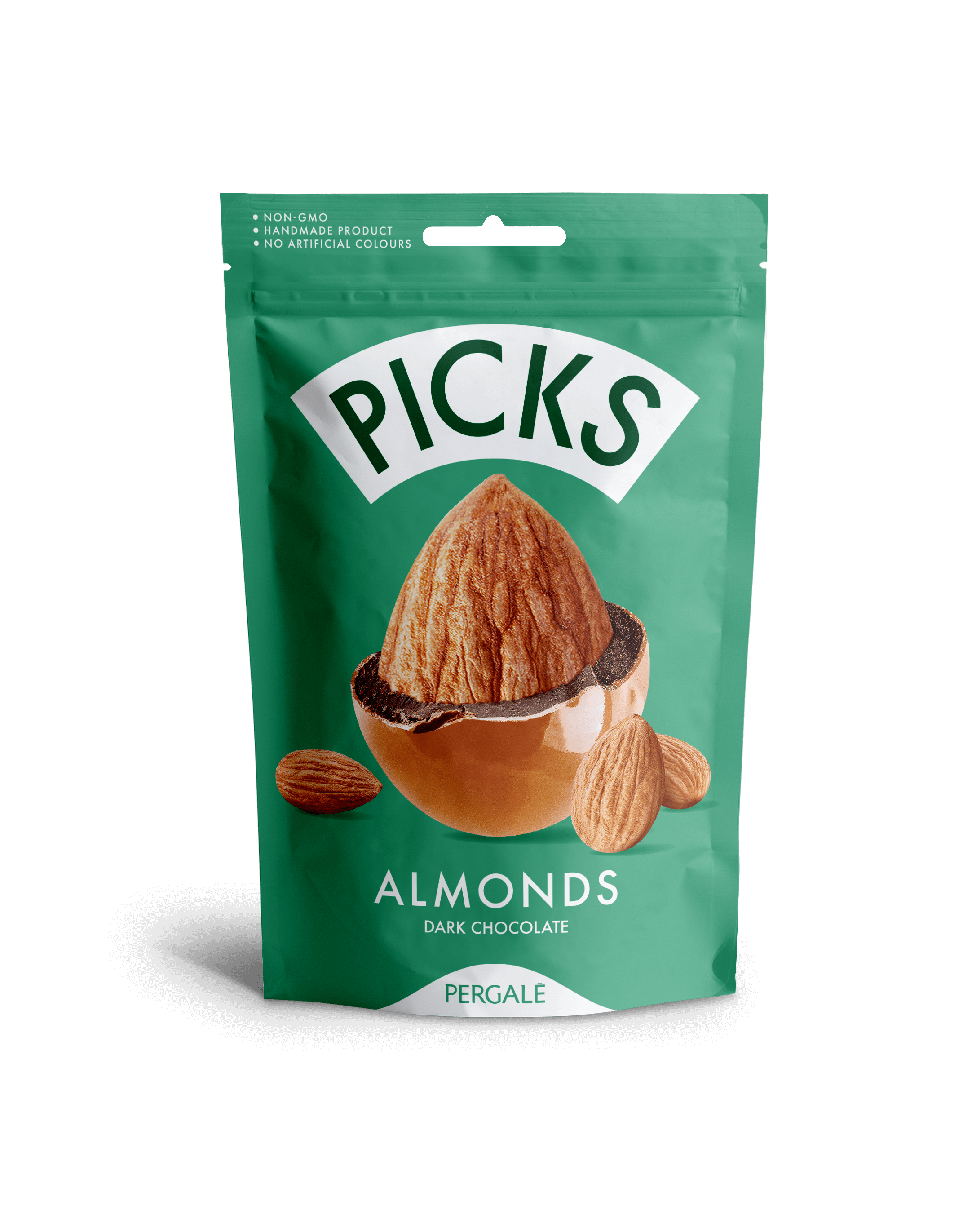 Picks Dark Chocolate Pergale Almonds 90Gm