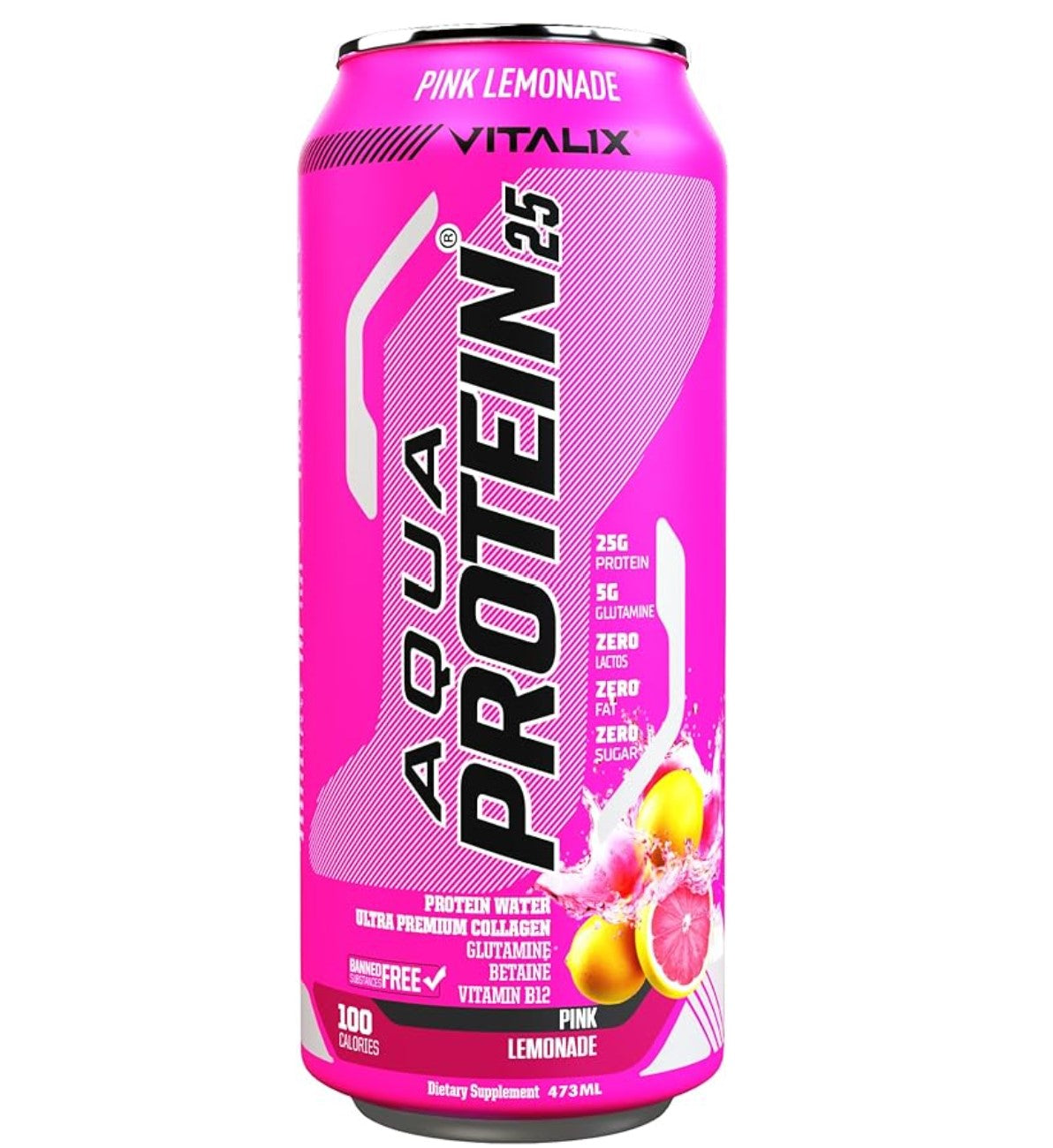 VITALIX Aqua Protein 25 Pink Lemonade - Protein Water 473ml