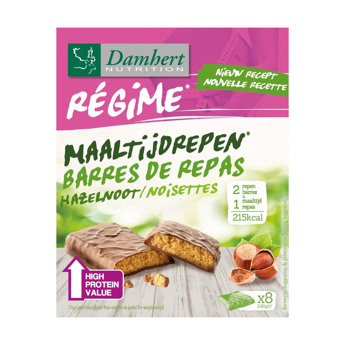 Damhert Regime Protein Bar With Hazelnut And Chocolate 240Gm