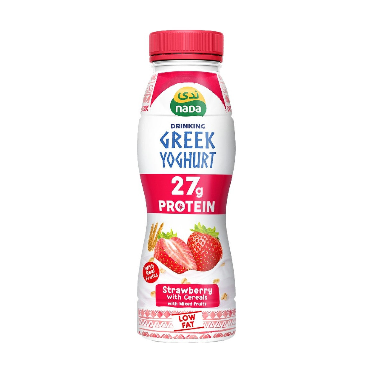 Nada Strawberry W Cereals Low Fat Protein Greek Yoghurt Drink 330Ml