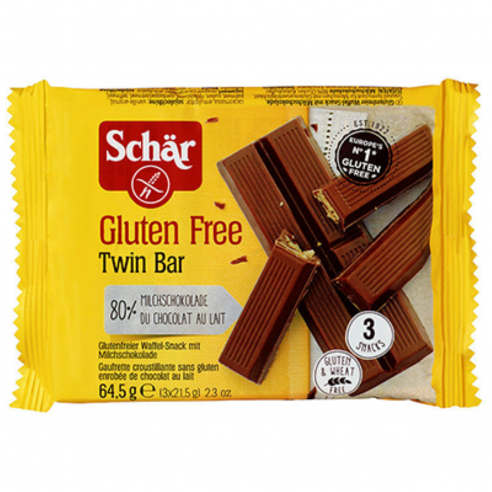 Schar Twin Bar Chocolate Gluten Free Chocolate 64Gm