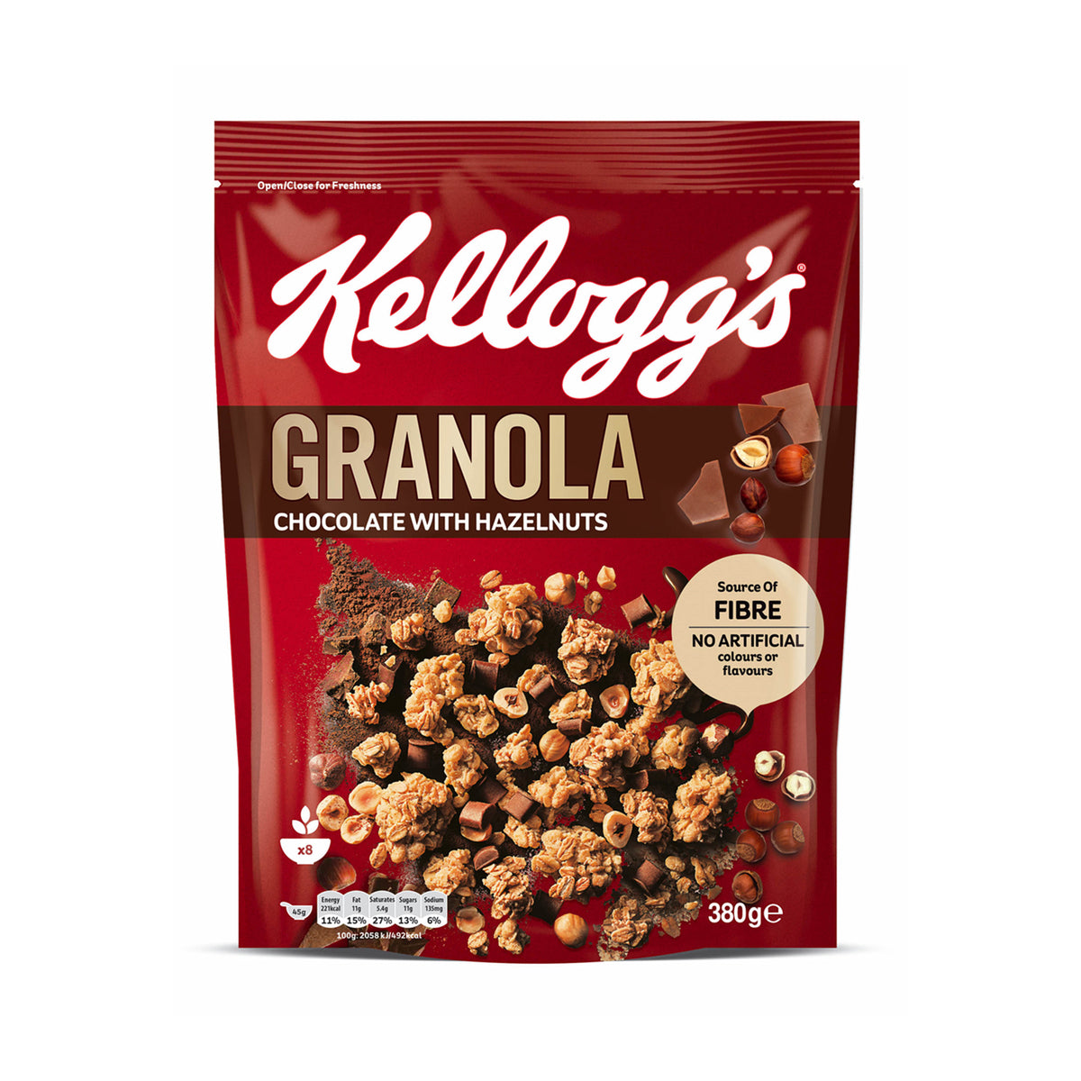 Kellogs Chocolate W/Hazelnuts Granola 380Gm