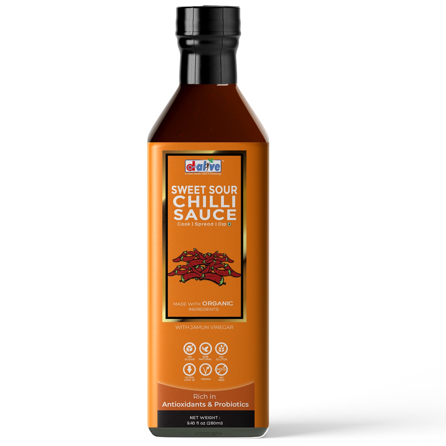 D Alive Organic Sweet Sour Chilli Sauce 280G