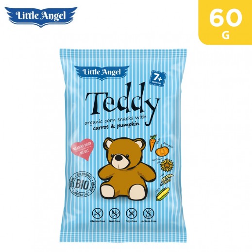 ليتل أنجل وجبة خفيفة من الذرة العضوية المخبوزة بالجزر والقرع 60 جم