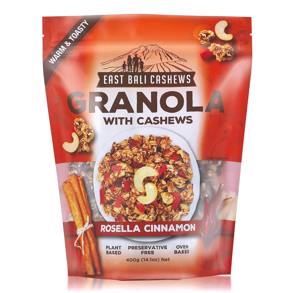 East Bali Cashews Rosella Cinnamon Granola 400Gm
