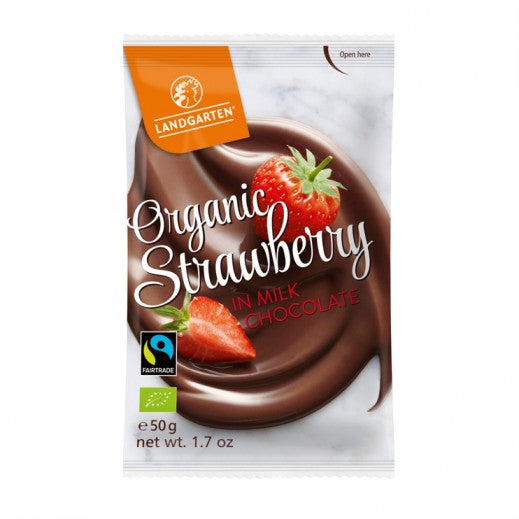 لاندجارتن شوكولاتة الحليب بالفراولة العضوية 50 جم