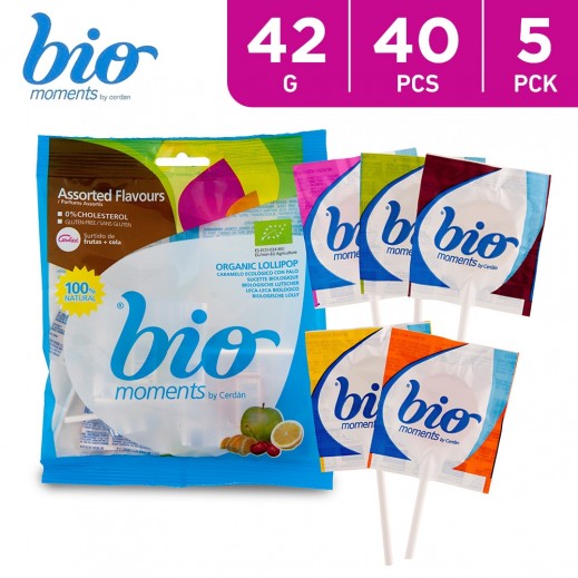 Bio Moments Flat Assorted Lollipop 42Gm