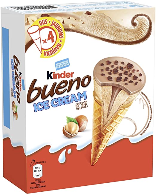 Kinder Bueno Ice Cream Cone 4 Pcs 92Ml