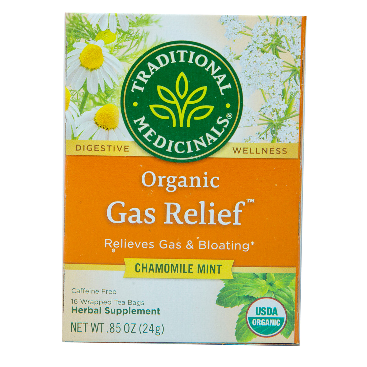 Traditional Medicinals Chamomile Mint Organic Gas Relief Tea 24Gm