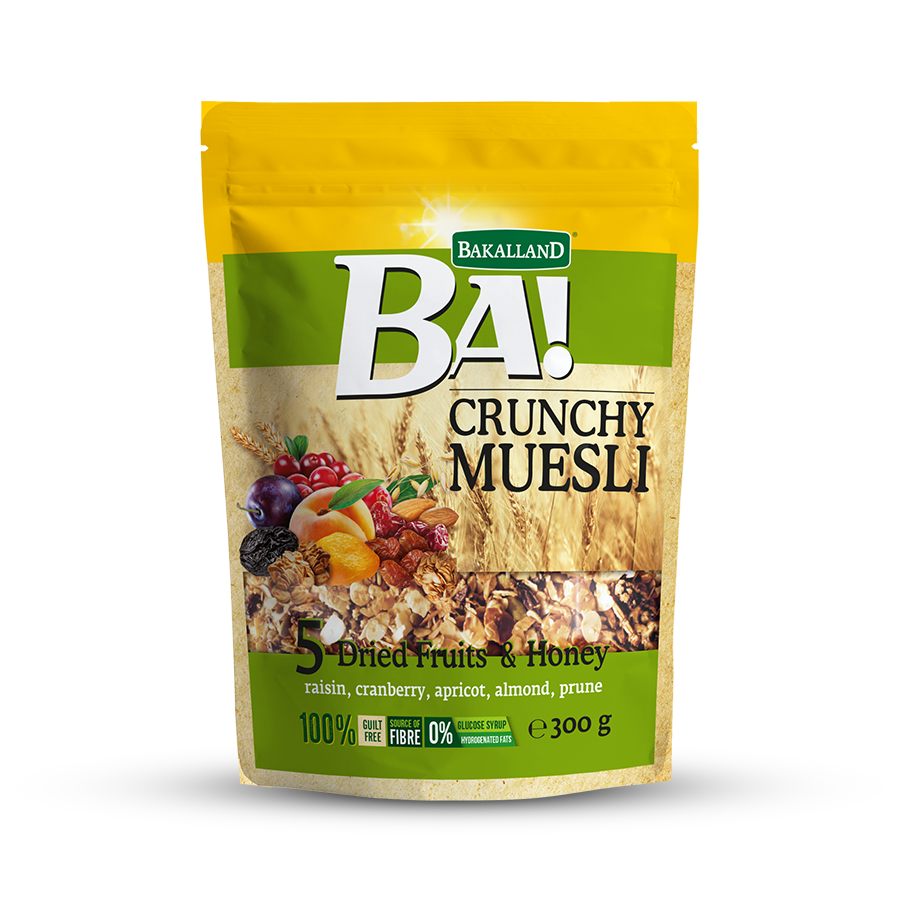 Bakalland Dried Fruits, Honey Crunchy Muesli 300Gm