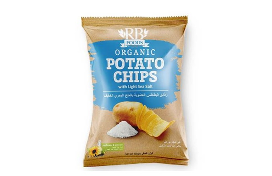 آر بي فودز رقائق البطاطس العضوية بملح البحر 100 جم