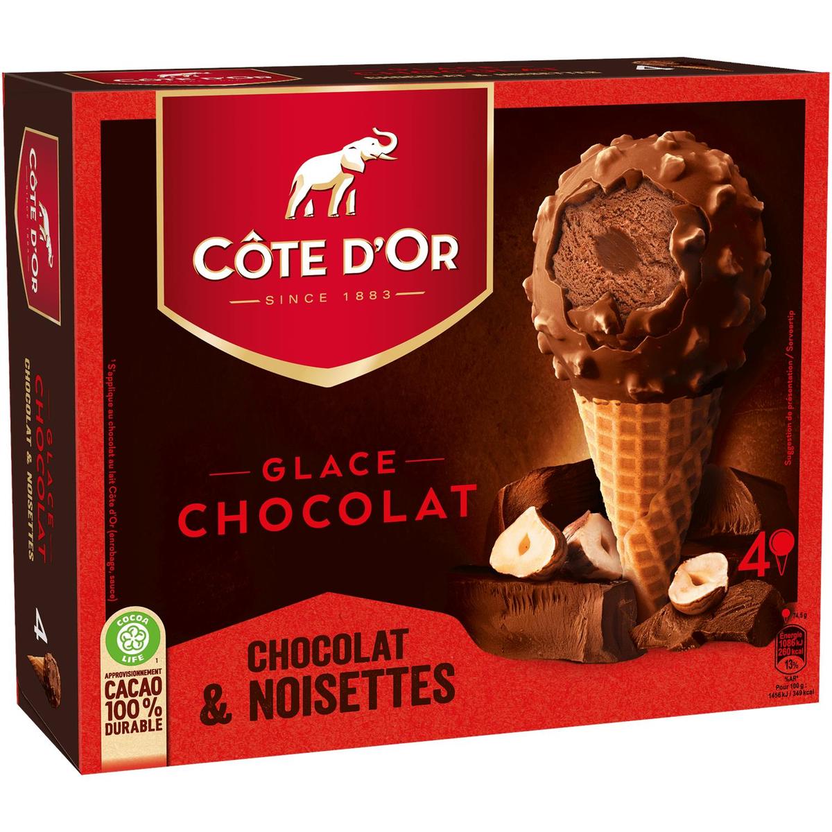 Cote Dor Ball Top Cones Chocolate Noissettes 298Gm