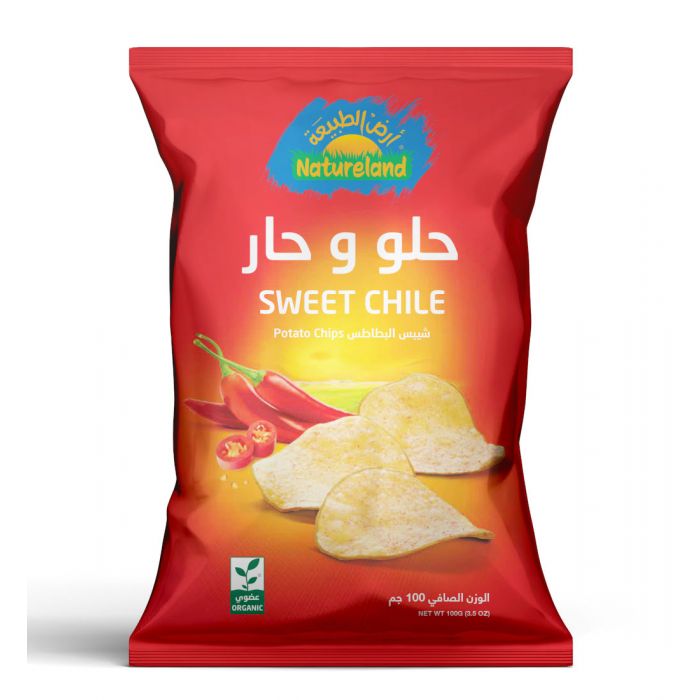 أرض الطبيعة رقائق البطاطس الحلوة تشيلي 100 جم