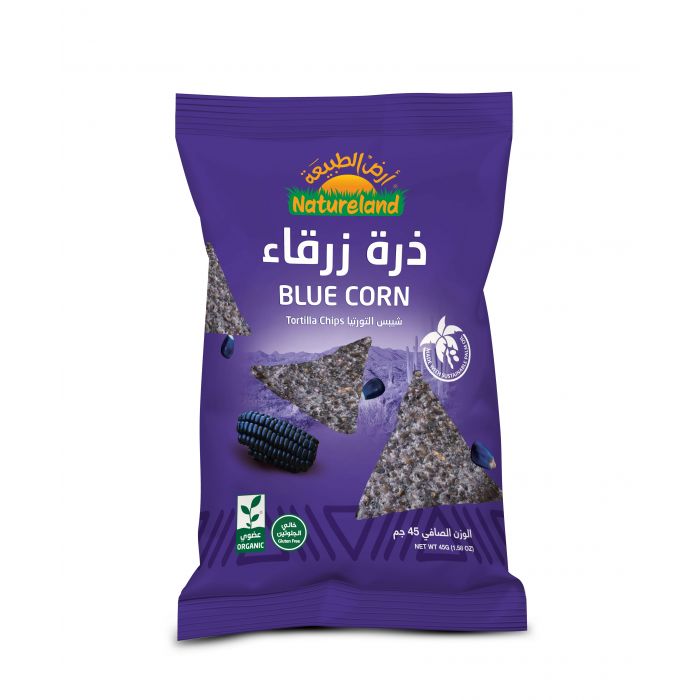 أرض الطبيعة - رقائق تورتيلا الذرة الزرقاء 45 جم