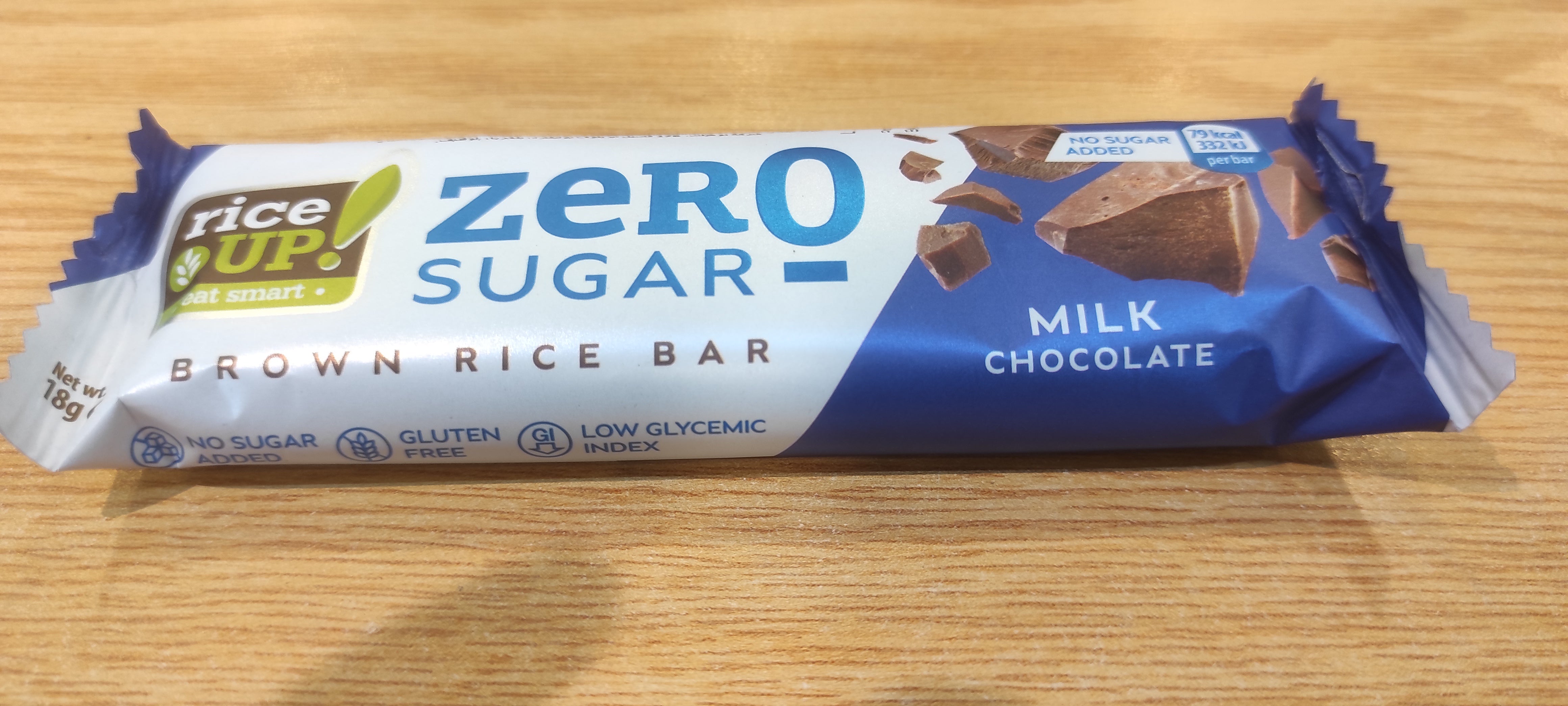 Rice Up Milk Chocoalte Zero Sugar Bar 18Gm