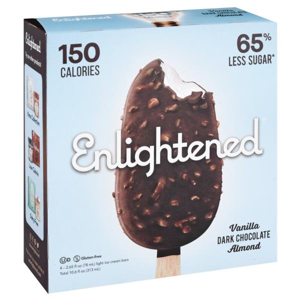 Enlightened Vanilla Dark Chocolate Amond Ice Cream Bar 313Ml