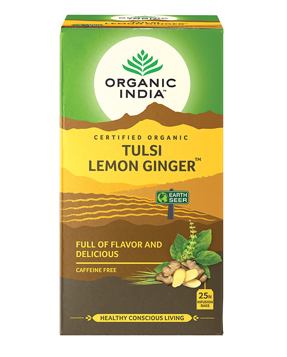 Organic India Lemon Ginger Organic Tulsi Tea 100Gm