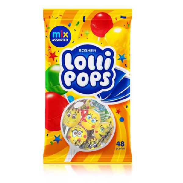 Roshen Cocktail Flav Lollipops 920Gm
