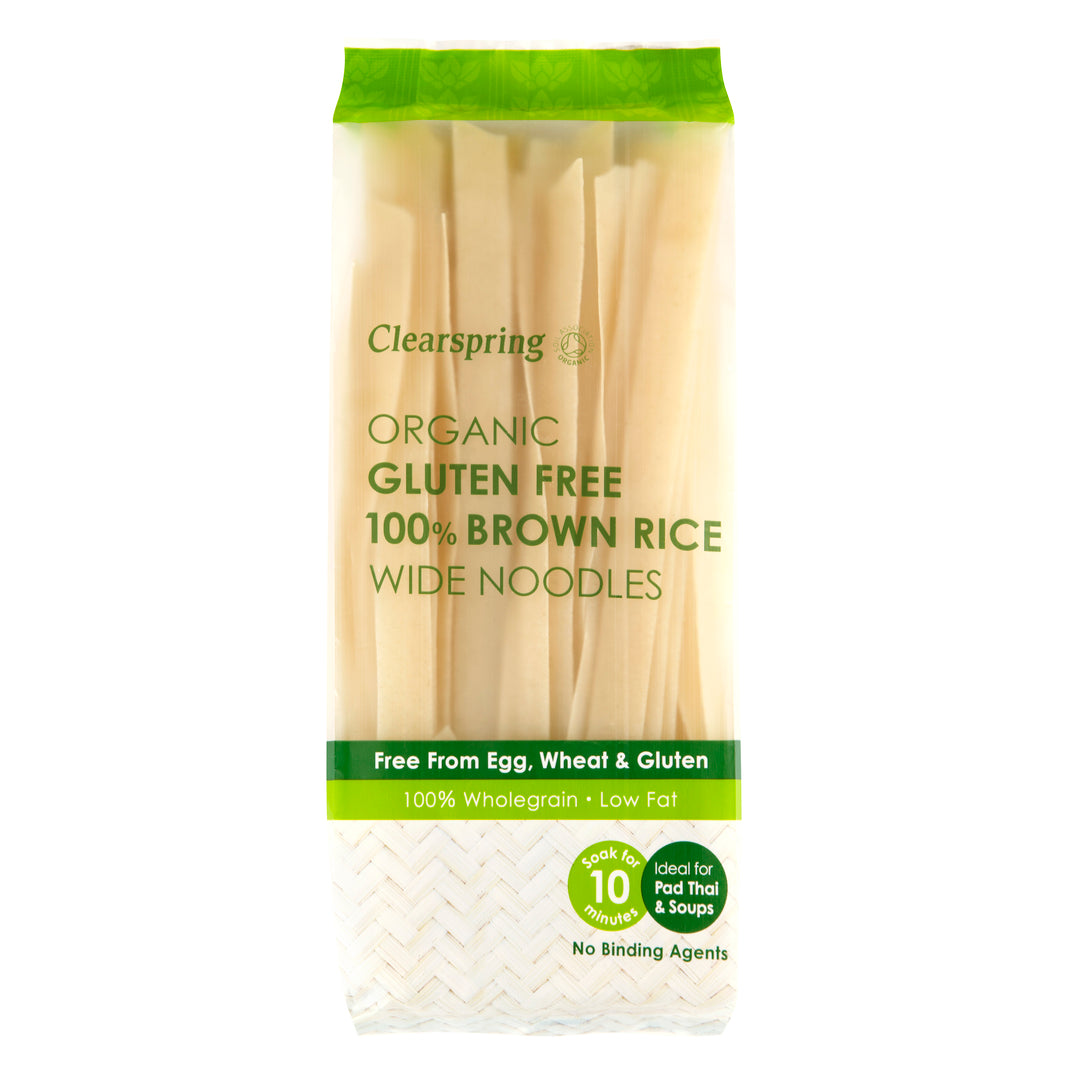 Clear Spring Org Gf 100% Brown Rice Wide Noodles Rice Noodles 200Gm
