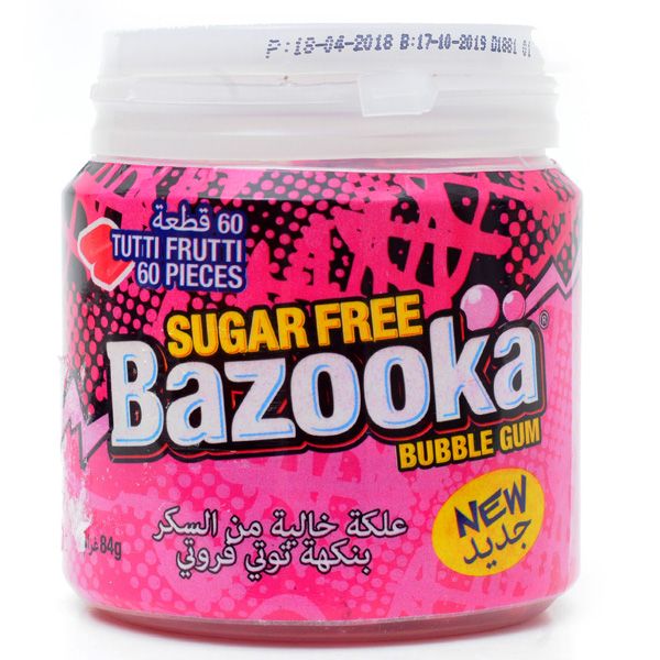 Bazooka Tutti Frutti Sugar Free Gum 84Gm