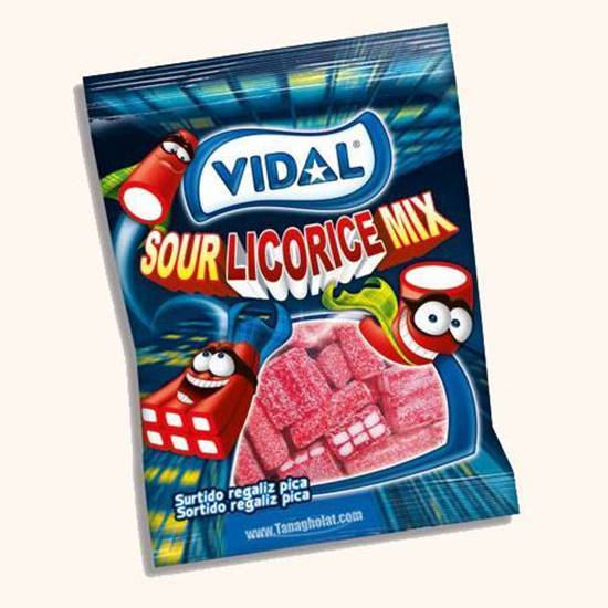 Vidal Sour Licorice Mix Candy 100Gm