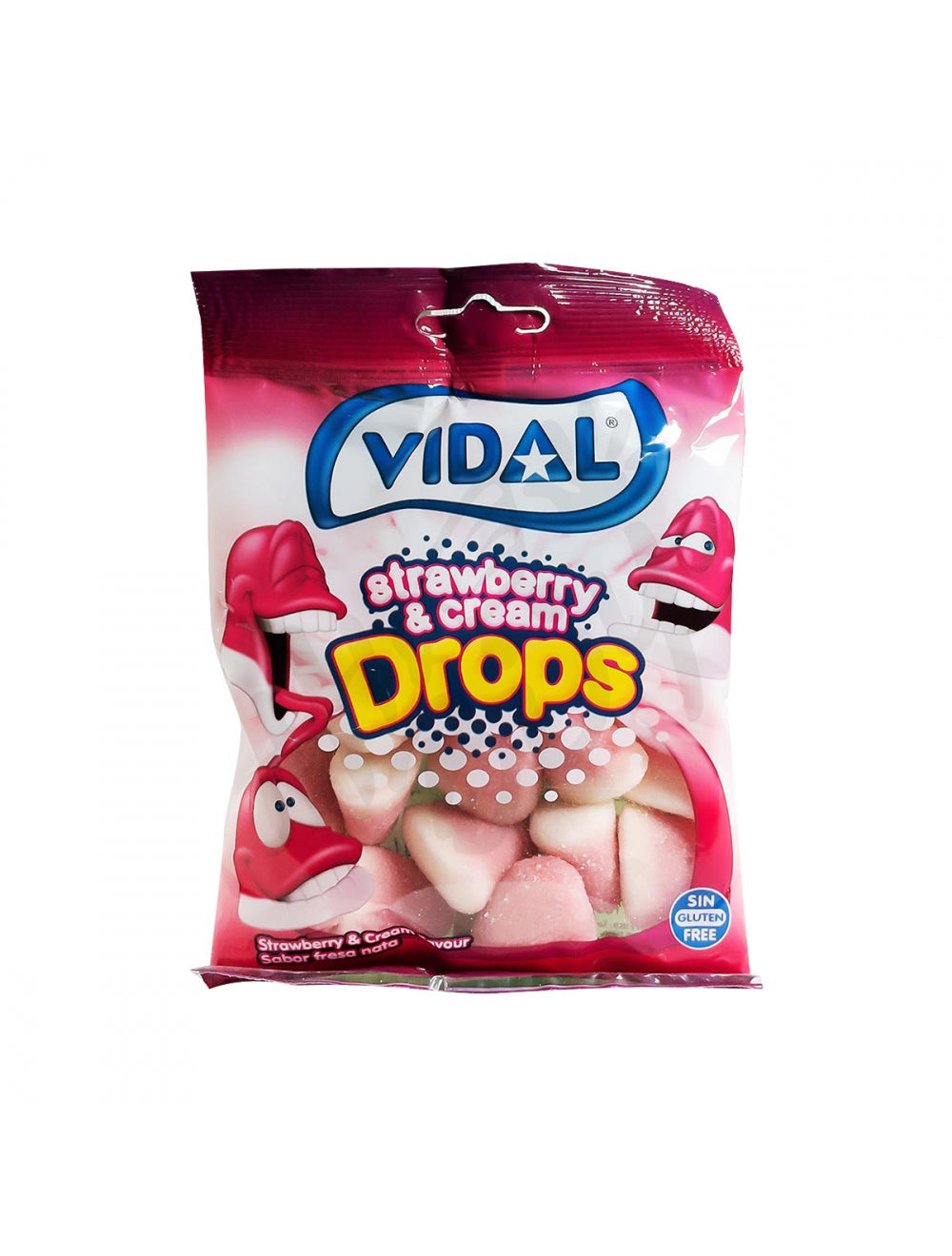 Vidal Strawberry Cream Drop Candy 100Gm