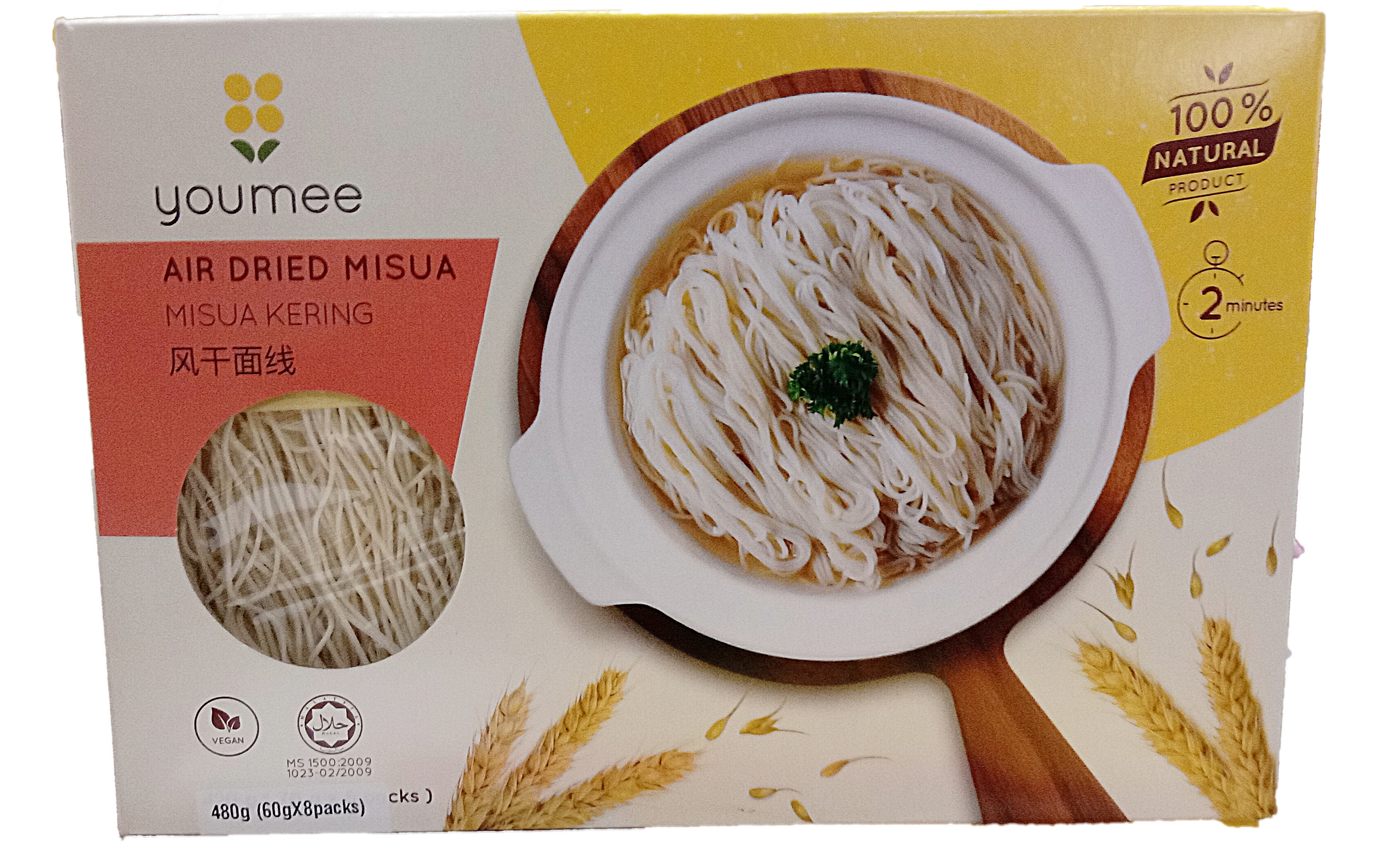 Youmee Air Dried Misua Noodle All Natural ( 60Gm X 8 ) Noodles 480Gm