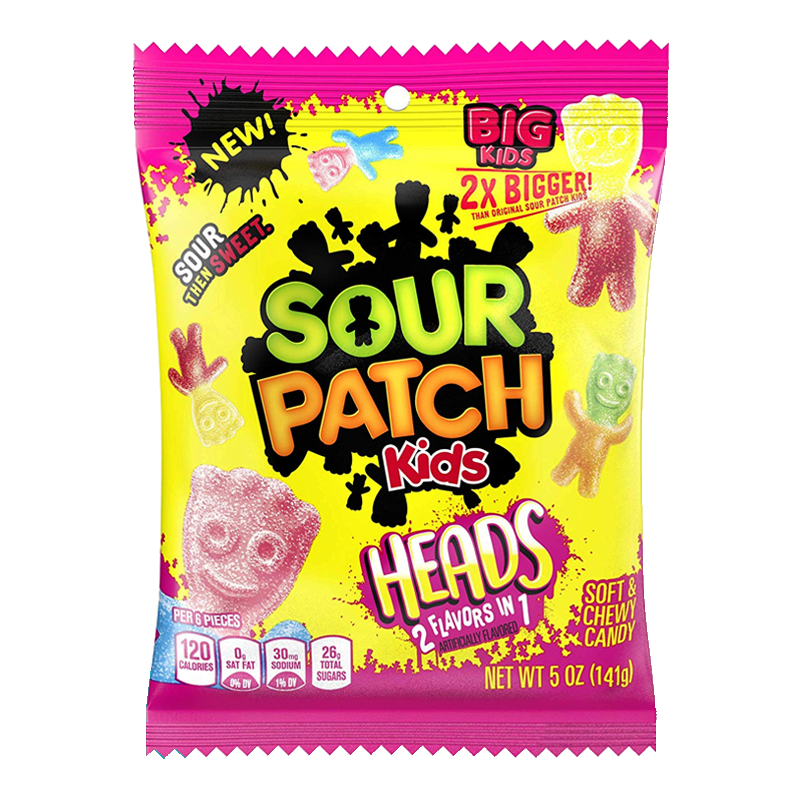 Sour Patch Big Heads Soft Candy 141Gm