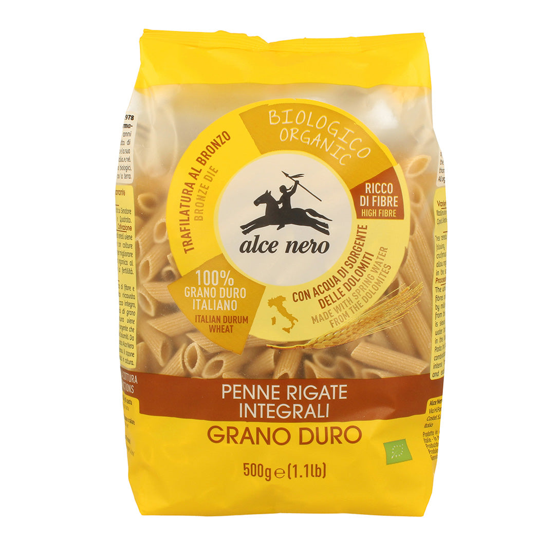 Alce Nero Penne Rigate Whole Wheat Durum Semolina Organic Pasta 500Gm