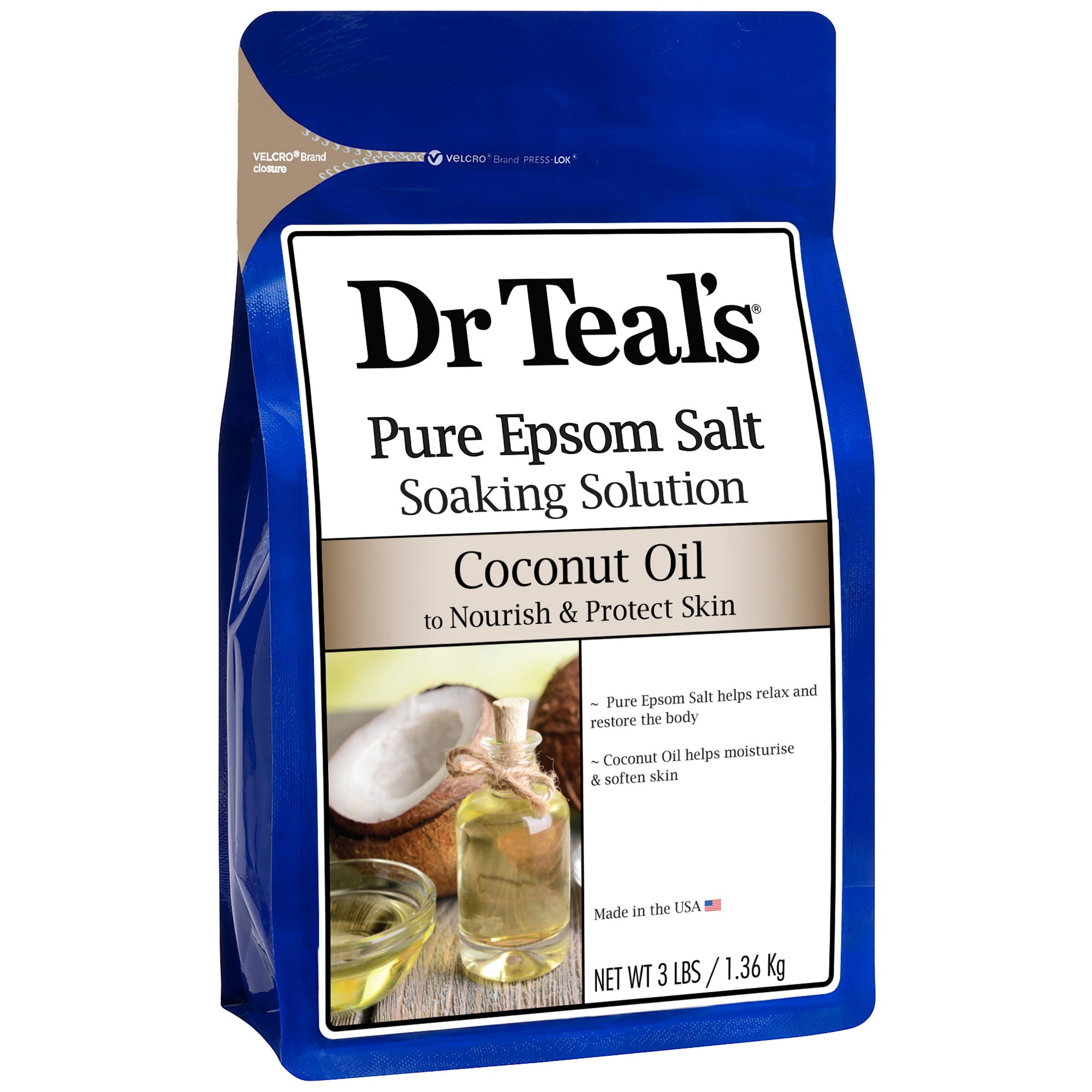 Dr Teals Coconut Oil Epsom Soaking Solution 3Lb