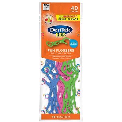 Dentek Fun Flosser 40Pcs Kids Dental Floss Pick 1Pcs