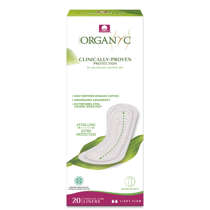 Organyc Cotton Flat Panty Liners Maxi 20Pcs