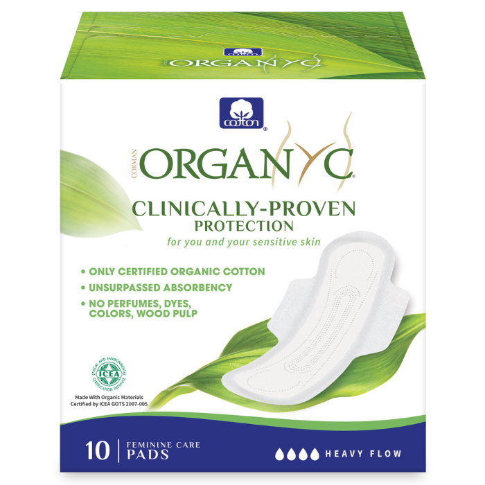 Organyc Cotton Sanitary Pads Heavy Flow Night 10Pcs