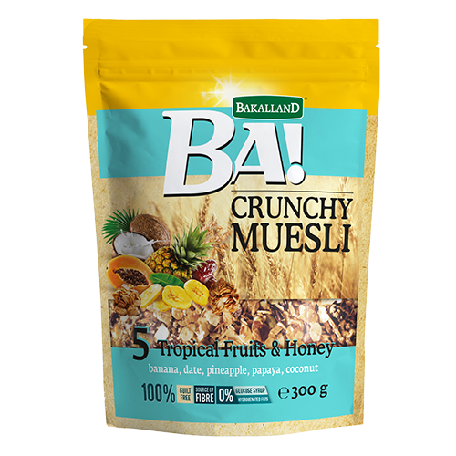 Bakalland Tropical Fruits, Honey Crunchy Muesli 300Gm